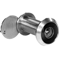 Stoppwerk Mirilla para puerta de acero inoxidable 14 mm - Mirilla para hojas de 35-55 mm con gran angular de 200º y tapa